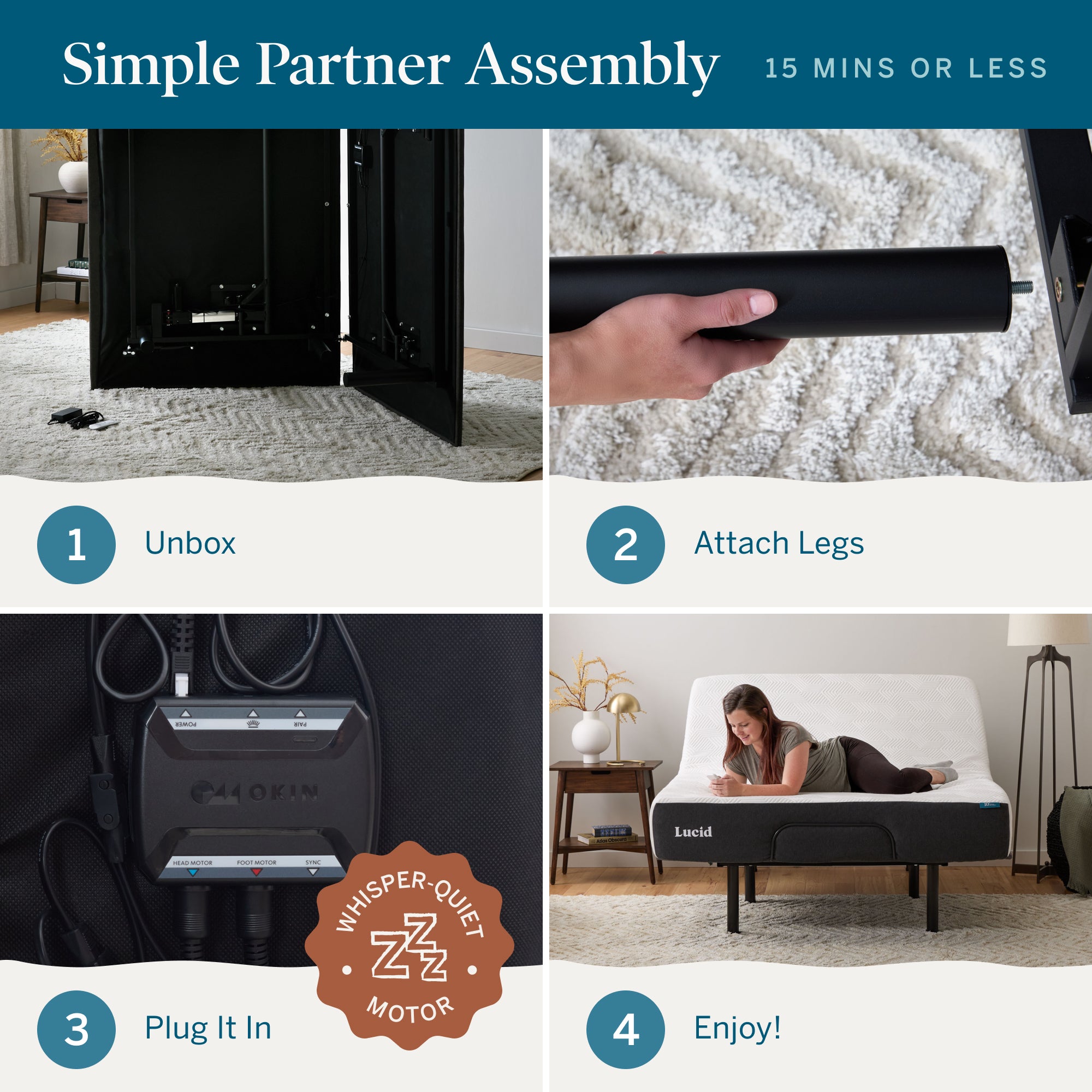 L150 Adjustable Bed Frame | Affordable | Lucid