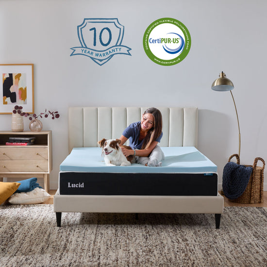 LUCID Memory Foam Matrastopper 180x200cm met bamboehoutskool, 10 cm LUCID Memory Foam Matrastopper 180x200cm met bamboehoutskool, 10 cm